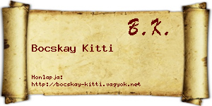 Bocskay Kitti névjegykártya