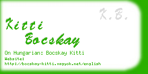 kitti bocskay business card